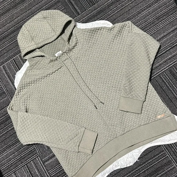 BKE Buckle Women’s Olive Green Quilted Pullover Hoodie Size Medium - Picture 6 of 16